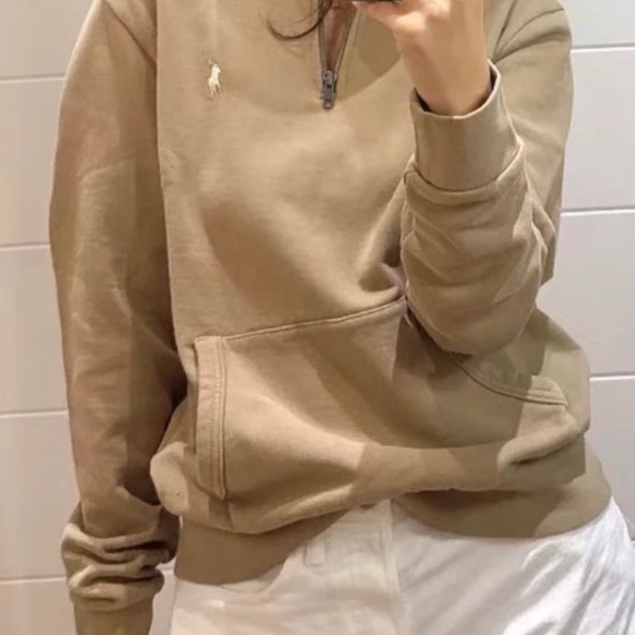 Ralph Lauren Sweaters - Ralph Lauren women‘s Camel Zip-Up Sweater